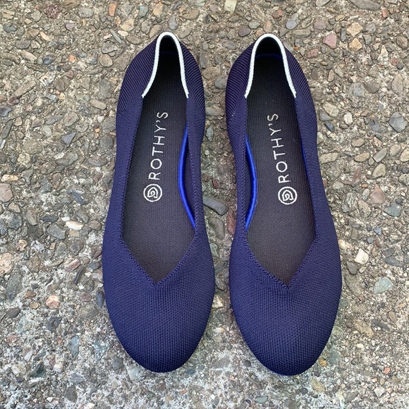 Rothys navy flats white halo retired sz 9.5 - Picture 3 of 16